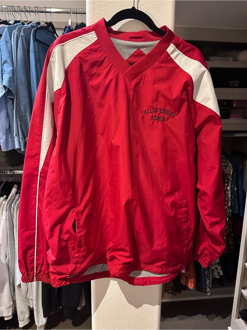 Vintage Holloway Red and White Wrestling Windbreaker Jacket